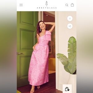 Abbey Glass - Caroline Gown Pink Bubble Jacquard